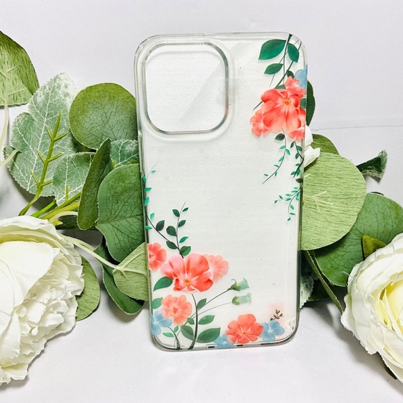 For iPhone 13 Pro Max 13 Case Clear Floral Girl Silicone Cover+Screen Protector - Picture 1 of 2